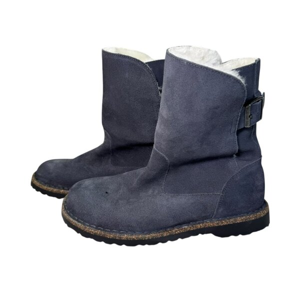 Birkenstock Shearling Suede Winter Boots Women’s 7 NWT | Graphite Gray Leather - Picture 3 of 8